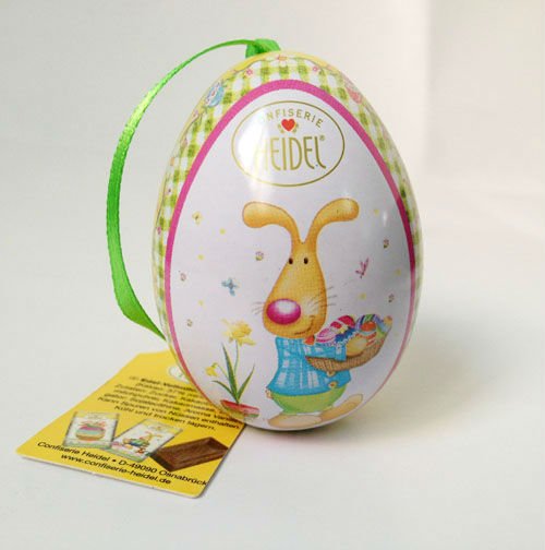 fancy egg shape tin for chocolate packaging